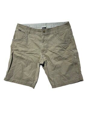 Kühl Mens Sz 34 Vintage Patina-Dyed Cargo Shorts Lightweight Khaki Brown